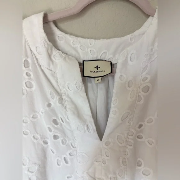 Tuckernuck White Eyelet Finley Flutter Sleeve Top - Picture 2 of 7